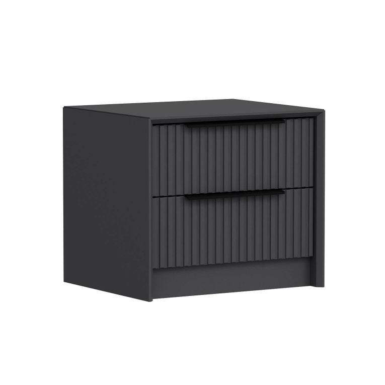 Comodino 2 cassetti antracite 45x45x53h cm - Moke