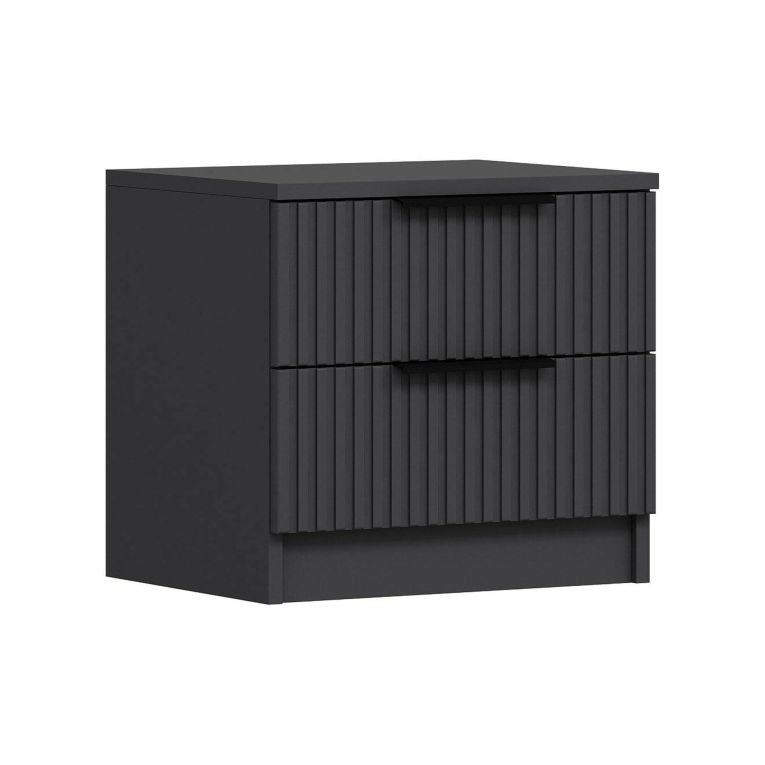Comodino 2 cassetti antracite 50x40x47h cm - Meranti