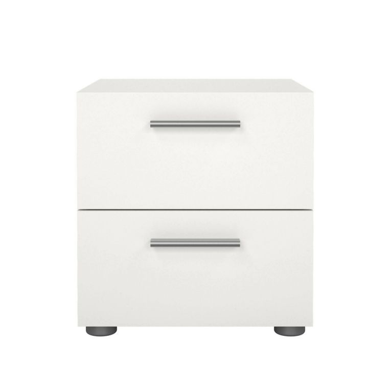 Comodino 2 cassetti bianco 40x40x42h cm - Apolla