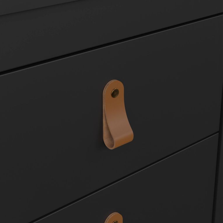 Comodino 2 cassetti nero 43x38x54h cm - Fred