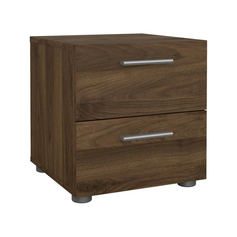 Comodino 2 cassetti noce 40x40x42h cm - Apolla