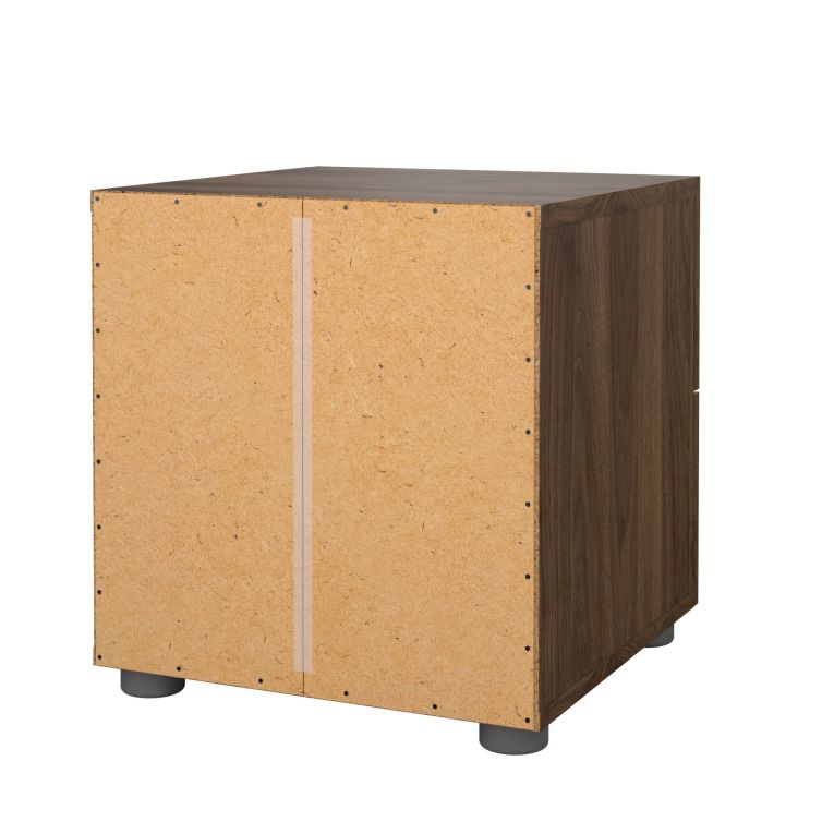 Comodino 2 cassetti noce 40x40x42h cm - Apolla