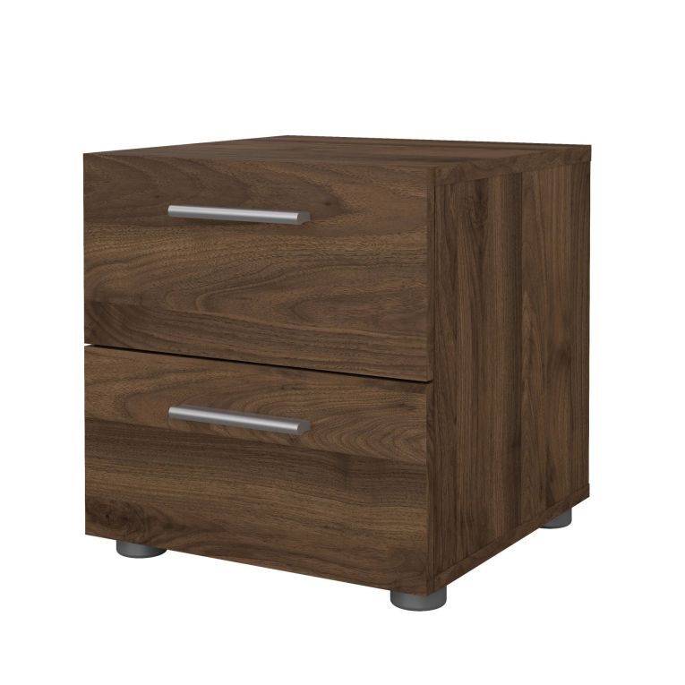 Comodino 2 cassetti noce 40x40x42h cm - Apolla