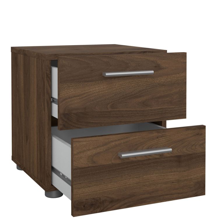 Comodino 2 cassetti noce 40x40x42h cm - Apolla