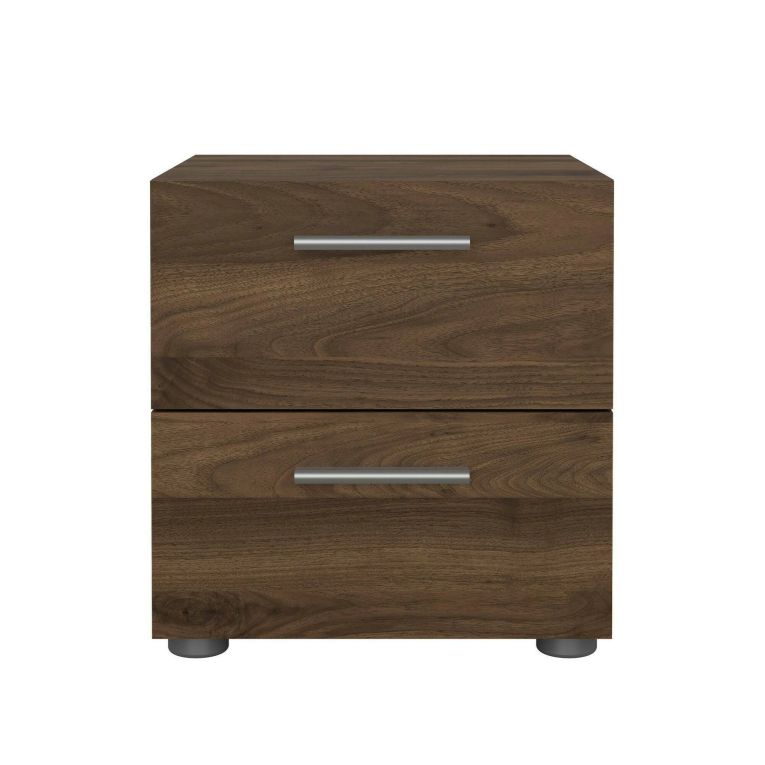 Comodino 2 cassetti noce 40x40x42h cm - Apolla