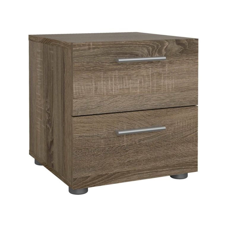 Comodino 2 cassetti rovere 40x40x42h cm - Apolla