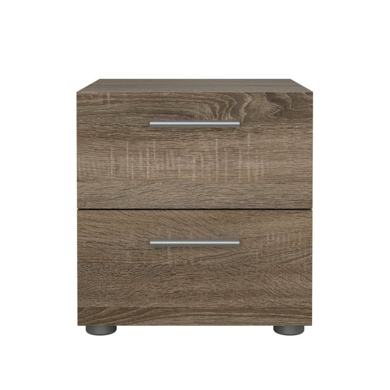 Comodino 2 cassetti rovere 40x40x42h cm - Apolla
