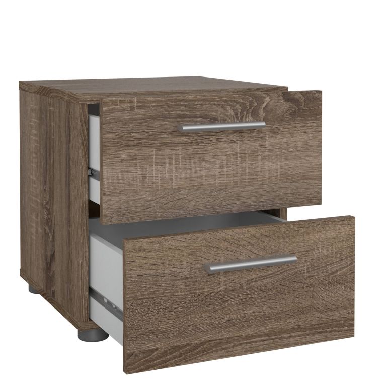 Comodino 2 cassetti rovere 40x40x42h cm - Apolla