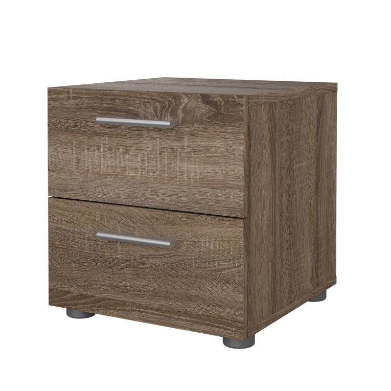 Comodino 2 cassetti rovere 40x40x42h cm - Apolla