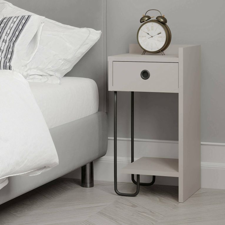 Comodino 2 ripiani beige 32x30x61h cm - Halola