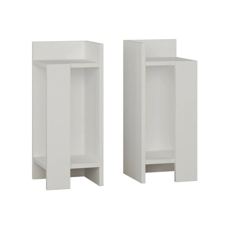 Comodino 2 ripiani bianco 25x27x60h cm - Lepre