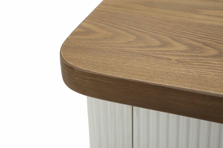 Comodino 2 ripiani bianco e marrone 48x40x62h cm - Fagends