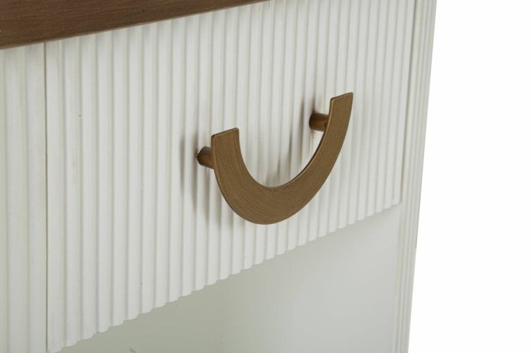 Comodino 2 ripiani bianco e marrone 48x40x62h cm - Fagends