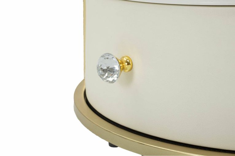 Comodino 2 ripiani bianco e oro 43x43x48h cm - Piandisco