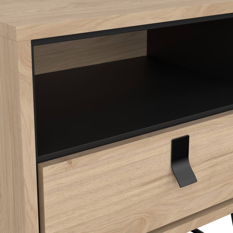 Comodino 2 ripiani rovere 53x40x59h cm - Chito