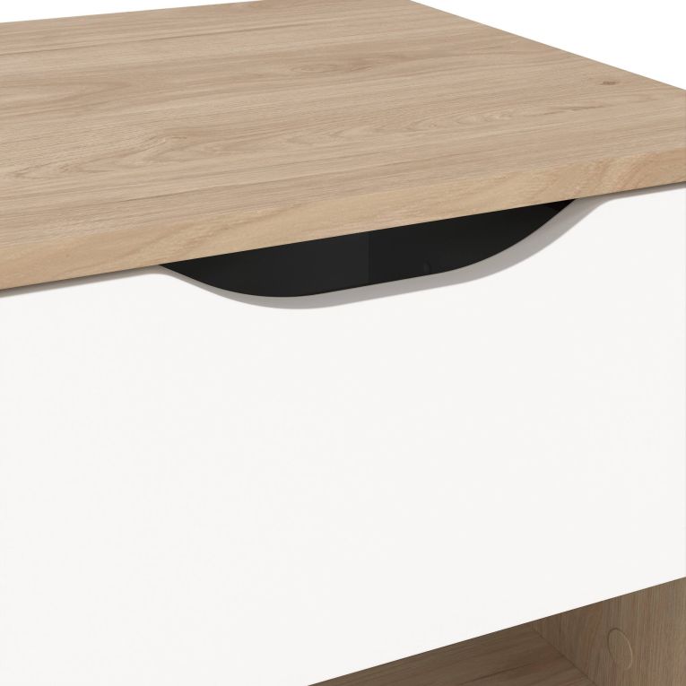 Comodino 2 ripiani rovere e bianco 40x39x47h cm - Zuglio