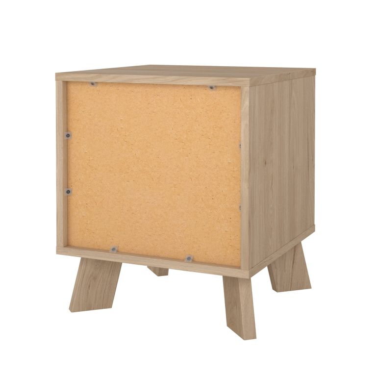 Comodino 2 ripiani rovere e bianco 40x39x47h cm - Zuglio