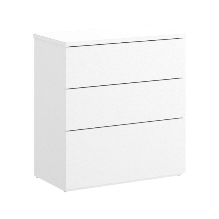 Comodino 3 cassetti bianco 52x34x58h cm - Arnold