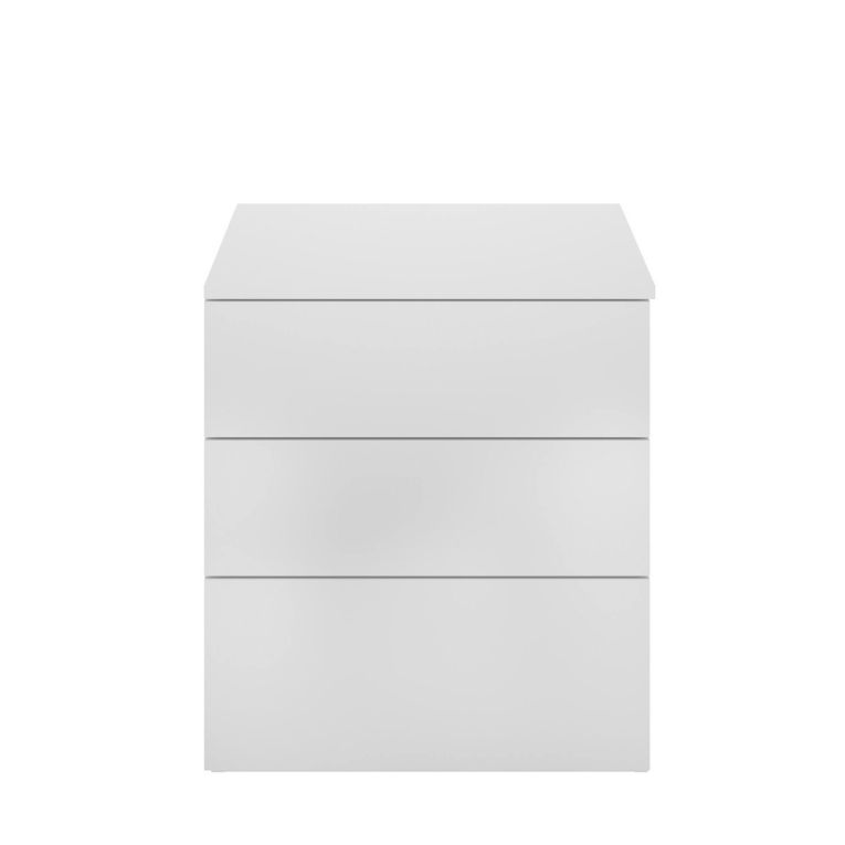 Comodino 3 cassetti bianco 52x34x58h cm - Arnold