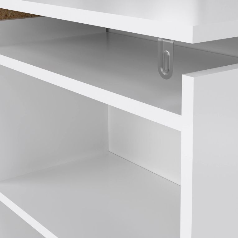 Comodino 4 ripiani bianco lucido 144x26x79h cm - Peridoto