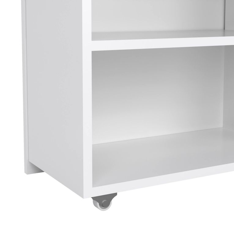 Comodino 4 ripiani bianco lucido 144x26x79h cm - Peridoto