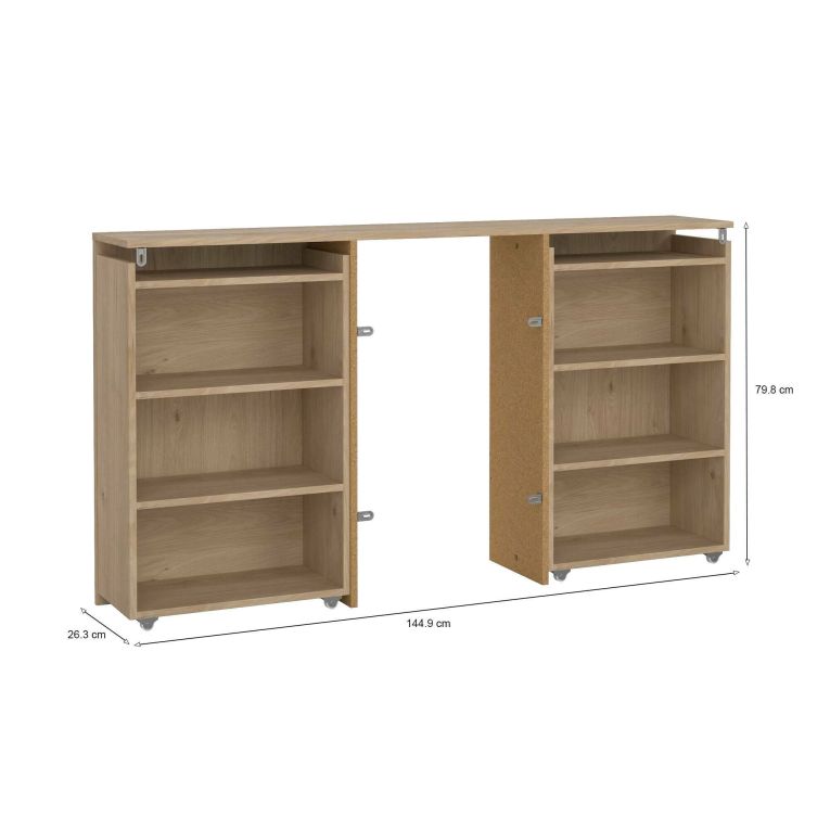 Comodino 7 ripiani rovere 144x26x79h cm - Arnaboldi