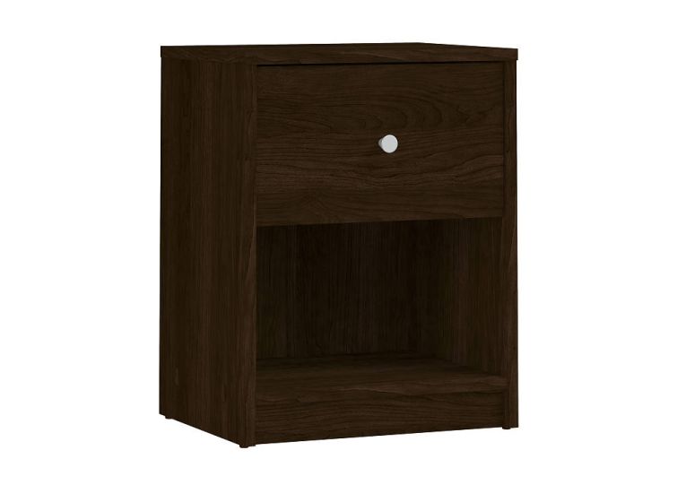 Comodino a un cassetto, colore marrone, cm 37.9 x 48.4 x 30.1 - Conta
