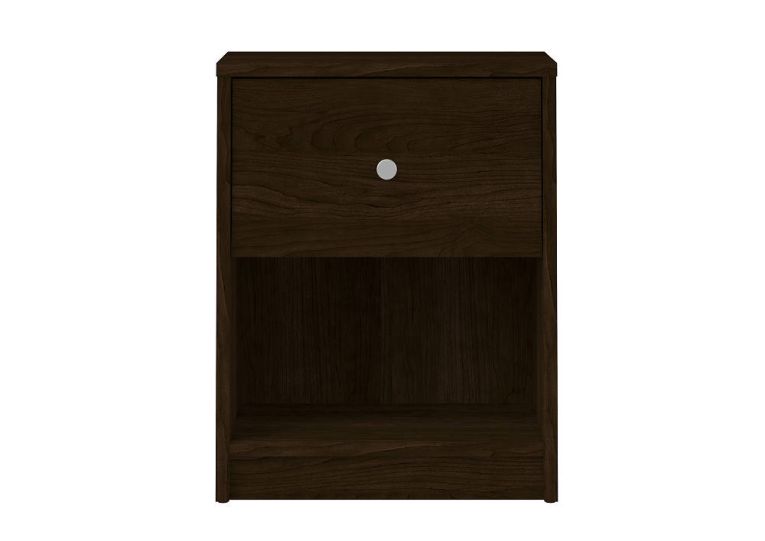 Comodino a un cassetto, colore marrone, cm 37.9 x 48.4 x 30.1 - Conta