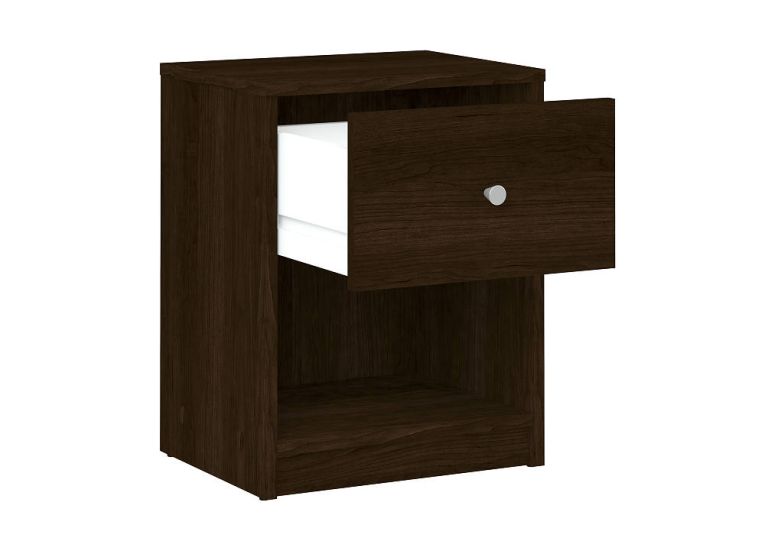 Comodino a un cassetto, colore marrone, cm 37.9 x 48.4 x 30.1 - Conta