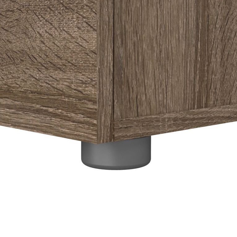 Comodino Amber, Comò basso, Tavolino da notte, Mensola da letto, 40x40 h42 cm, Rovere