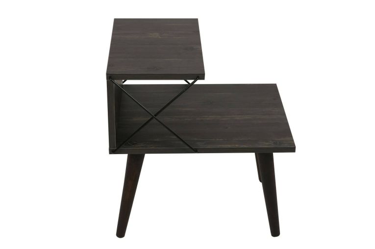 Comodino Astraea, Comò basso, Tavolino da notte, Comodino multifunzione, 50x40h55 cm, Grigio Cenere