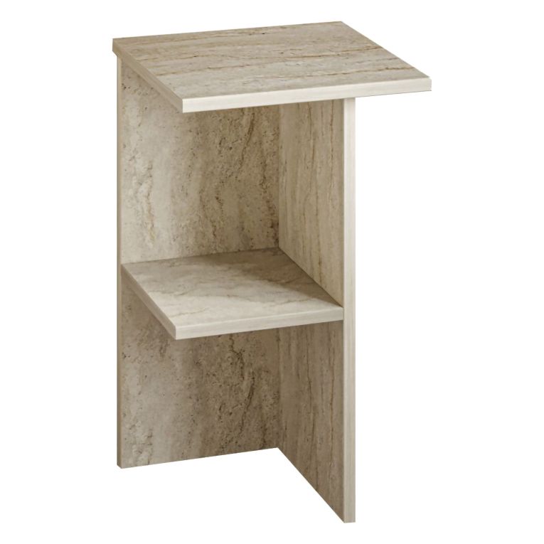 Comodino Beige Marmo un Ripiano Colore Ripiano Beige 36x36x60h cm, Sfumatura Colore Struttura Marmo - Roaschia