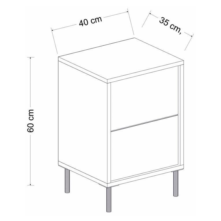 Comodino Bianco oro un Ripiano Apertura Battente 40x35x60h cm, Un'anta - Vestone