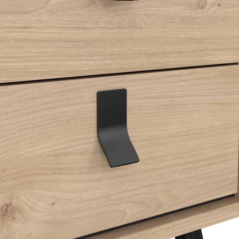 Comodino Blanchette, Comò basso, Tavolino da notte, Mensola da letto, 40x43 h60 cm, Rovere