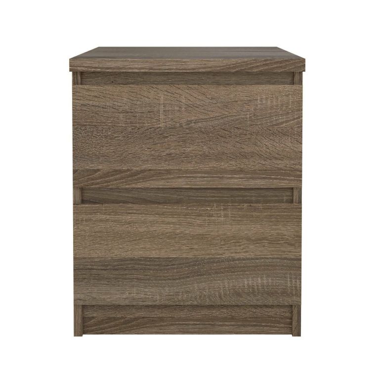 Comodino Chelle, Comò basso, Tavolino da notte, Mensola da letto, 40x50 h50 cm, Rovere