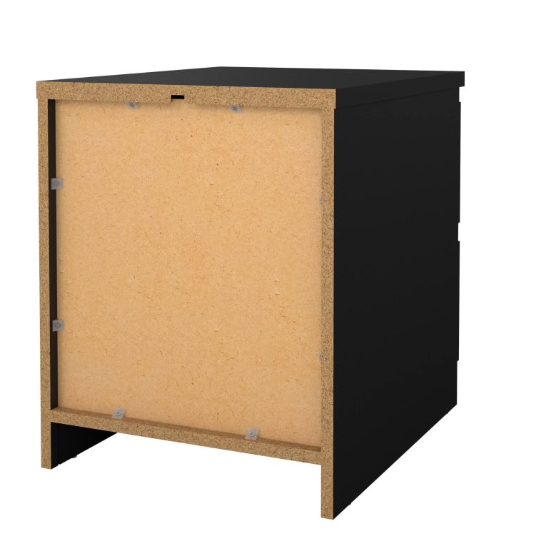 Comodino Chelle, Comò basso, Tavolino da notte, Mensola da letto, 50x40 h50 cm, Nero
