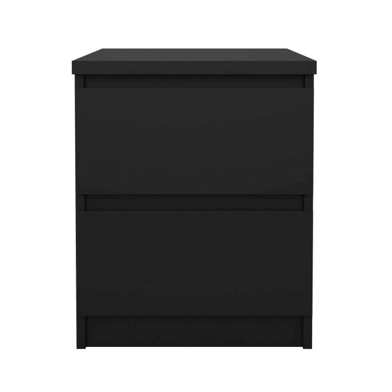 Comodino Chelle, Comò basso, Tavolino da notte, Mensola da letto, 50x40 h50 cm, Nero