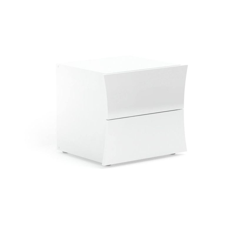 Comodino chic bianco lucido 50x40x41h cm - Aku
