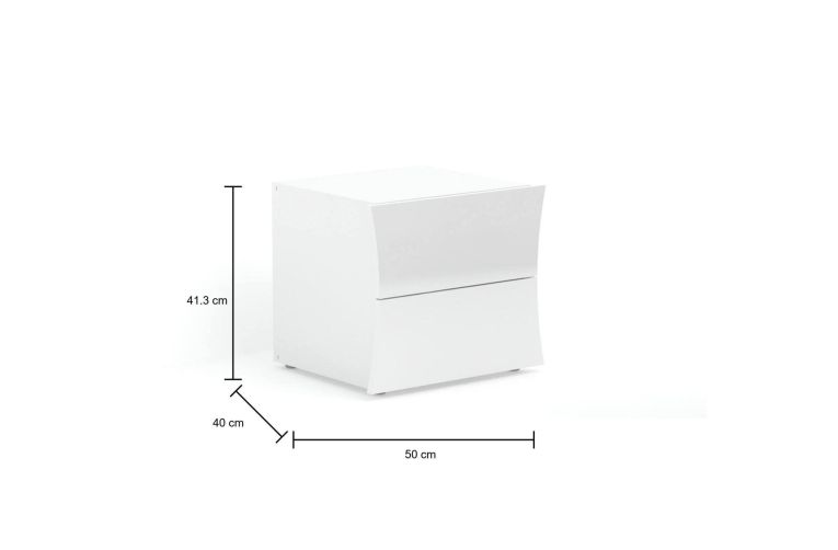 Comodino chic bianco lucido 50x40x41h cm - Aku
