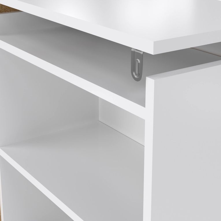 Comodino classico bianco lucido 164x26x79h cm - Delfino