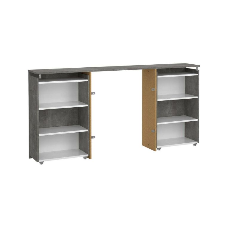 Comodino classico cemento e bianco lucido 164x26x79h cm - Delfino