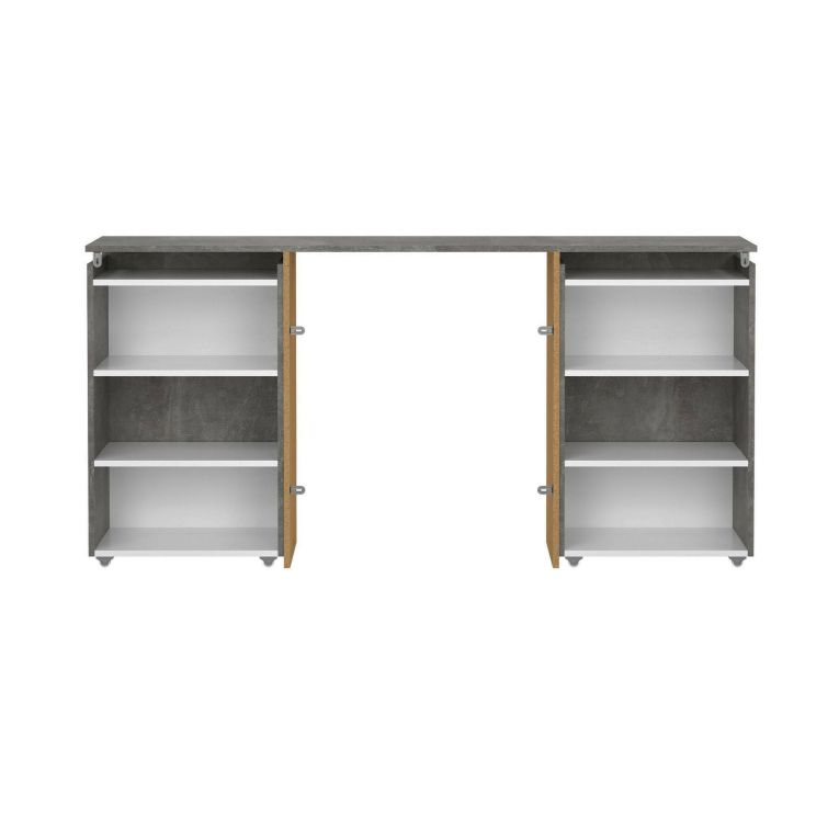 Comodino classico cemento e bianco lucido 164x26x79h cm - Delfino