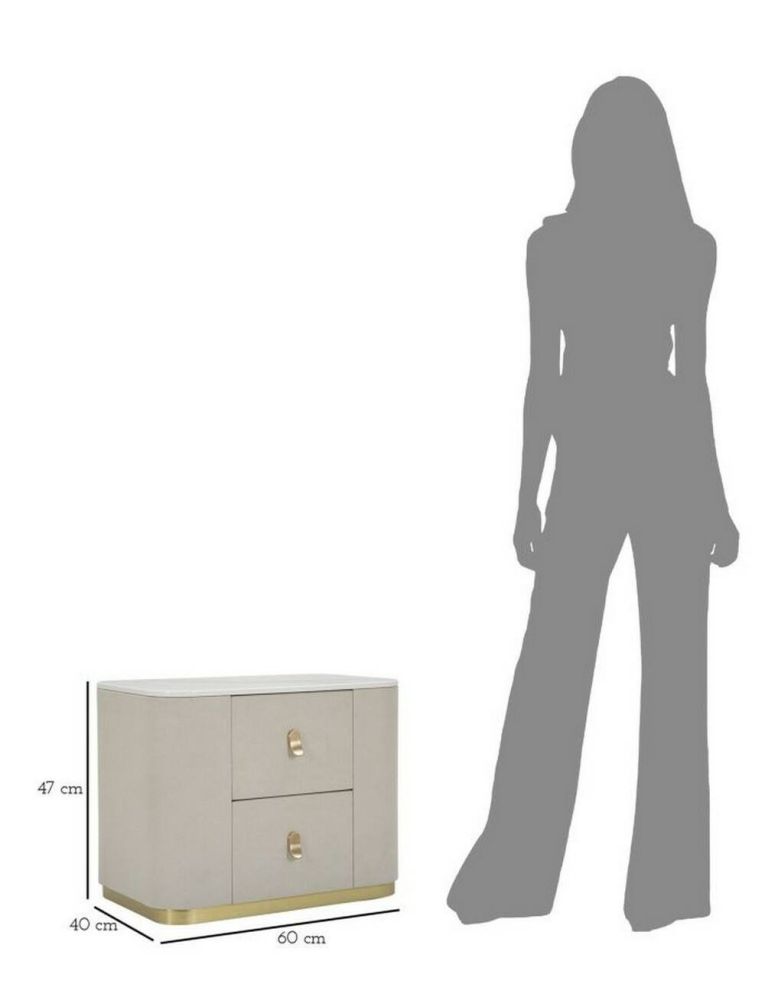 Comodino classico crema e oro 60x40x47h cm - Christov