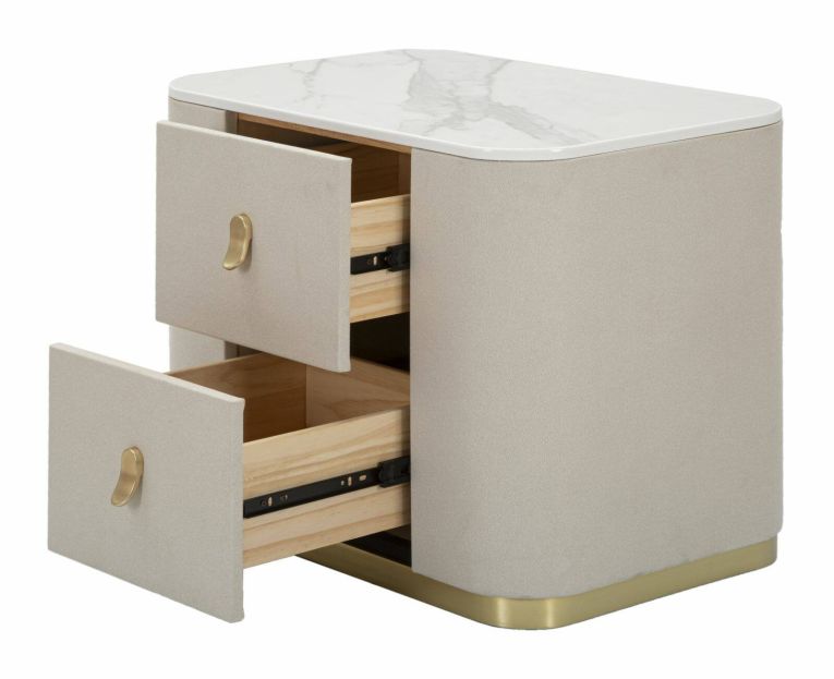 Comodino classico crema e oro 60x40x47h cm - Christov