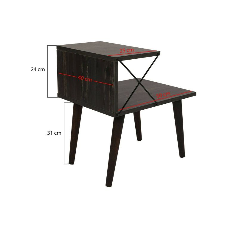 Comodino design grigio cenere 50x40x55h cm - Newton