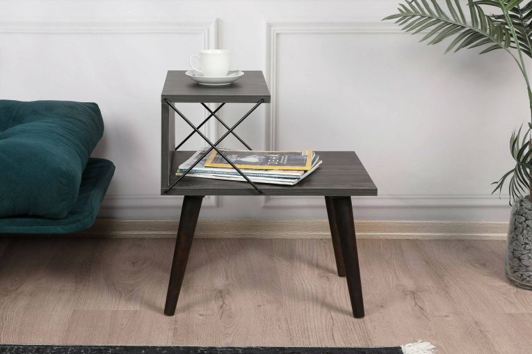Comodino design grigio cenere 50x40x55h cm - Newton