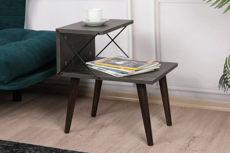 Comodino design grigio cenere 50x40x55h cm - Newton