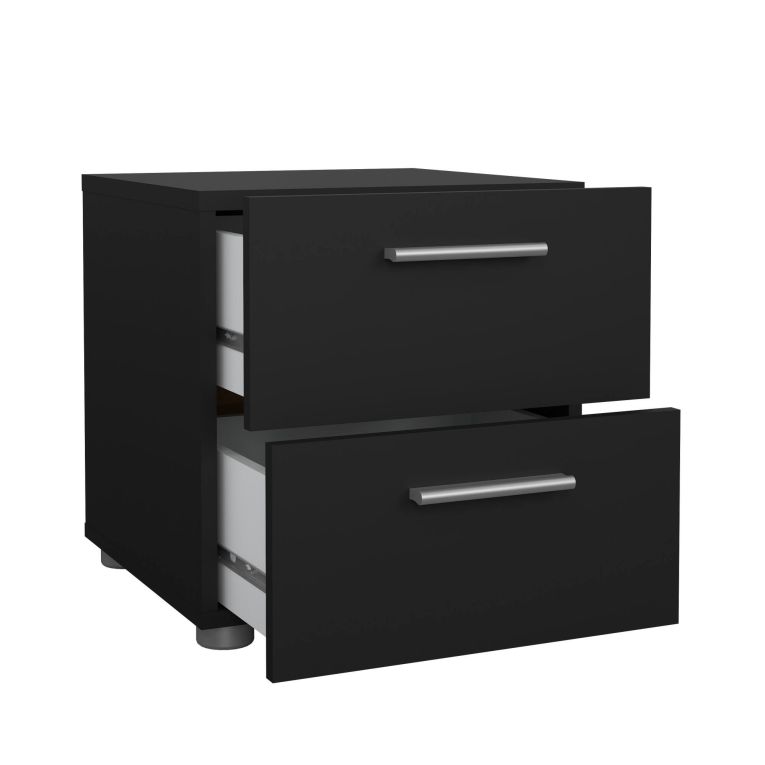 Comodino design nero 40x40x42h cm - Fedora