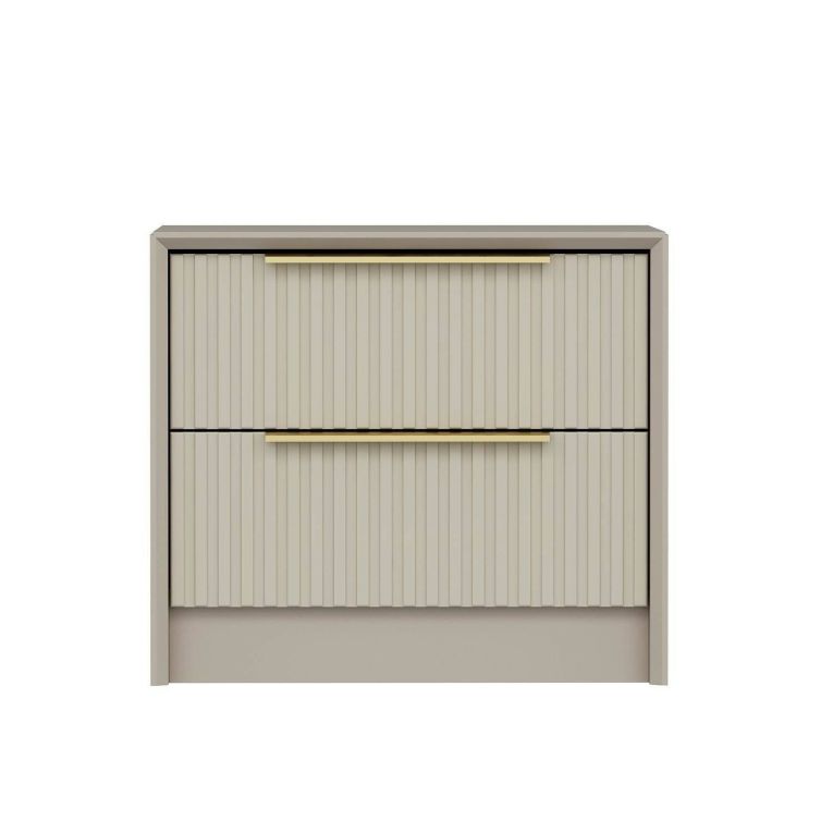 Comodino Gaspra, Comò basso, Tavolino da notte, Mensola da letto, 53x45 h45 cm, Cemento