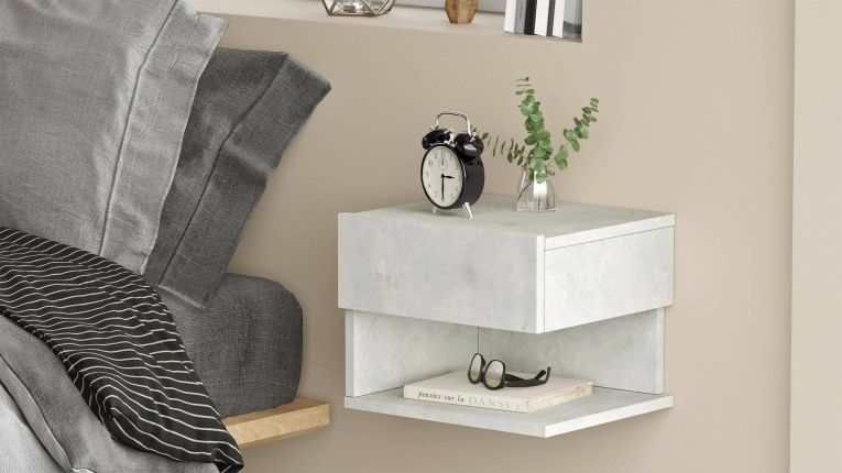 Comodino in legno argento 40x31x35h cm - Lira